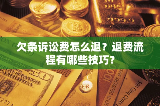 武汉欠条诉讼费怎么退？退费流程有哪些技巧？