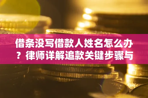 武汉借条没写借款人姓名怎么办？律师详解追款关键步骤与证据链构建