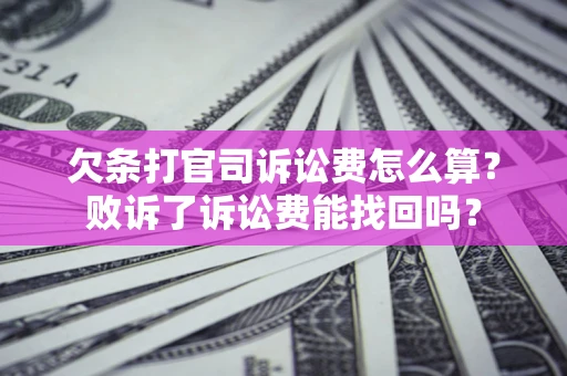 武汉欠条打官司诉讼费怎么算？败诉了诉讼费能找回吗？