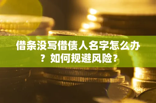 武汉借条没写借债人名字怎么办？如何规避风险？