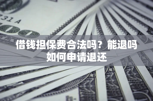 武汉借钱担保费合法吗？能退吗如何申请退还